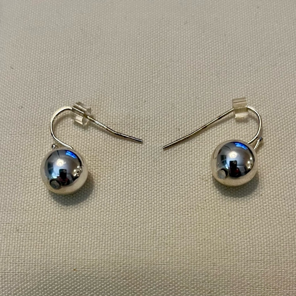 Sleek And Simple Silver Dangle Balls - image 4